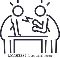 dispute, debate, conversation vector line icon, sign, illustration on background, editable strokes dispute, debate, conversation vector line icon, sign, illustration on background, editable strokes