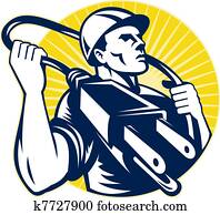 eletricista, laço, cordão elétrico, plugue