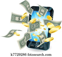 Money mobile phone concept Money mobile phone concept