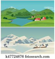 Mountain valley landscape Mountain valley landscape