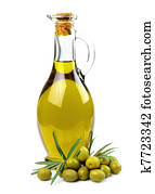olives and a bottle of olive oil olives and a bottle of olive oil
