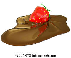 Chocolate-dipped strawberry, artwork Drawing | u30724503 | Fotosearch