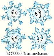 Cartoon snowflakes collection 1 Cartoon snowflakes collection 1
