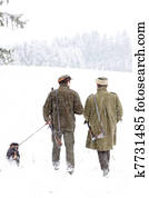 caçadores, em, caça