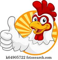 Chicken Cartoon Rooster Cockerel Character Chicken Cartoon Rooster Cockerel Character