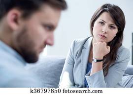 escuchar, a, el, paciente