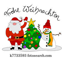 Xmas card Frohe Weihnachten Stock Illustration | k7314696 | Fotosearch