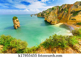 idyllic, praia, paisagem, em, lagos, algarve, (Portugal)