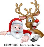 karikatur, weihnachten, weihnachtsm?nner, und, rentier karikatur, weihnachten, weihnachtsm?nner, und, rentier