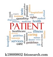 patient, wort, wolke, begriff