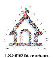 people in the shape of church. people in the shape of church.