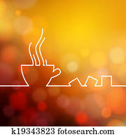 Stylized drawing of a coffee cup. Stylized drawing of a coffee cup.