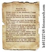 מזמור תהילים, 23, ב, ישן, נייר, הפרד