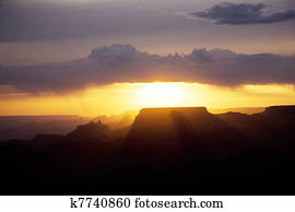 beautiful sunset at desert view point in the Great Canyon