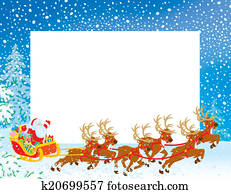Border with a Sleigh of Santa Border with a Sleigh of Santa