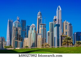 Modern residential architecture of Dubai Marina, UAE Modern residential architecture of Dubai Marina, UAE