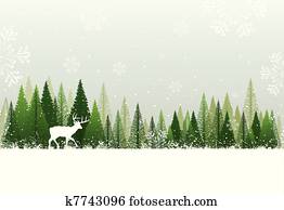 nevado, inverno, floresta, fundo