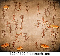 prehistoric cave painting with war scene prehistoric cave painting with war scene