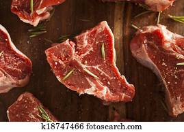 Raw Red Lamb Chops