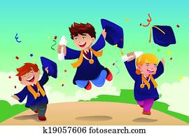 Students celebrating graduation