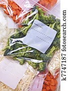 חטב, ירקות, ב, פריזר, שקיות