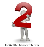 3D Human charcter holding number two 3D Human charcter holding number two