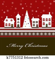 cartão natal, com, um, bonito, pequeno, neva-coberto, inverno, cidade cartão natal, com, um, bonito, pequeno, neva-coberto, inverno, cidade