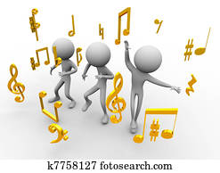 Dancing with music notes Dancing with music notes
