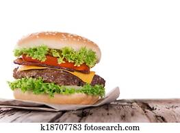 delicious hamburger on wood delicious hamburger on wood