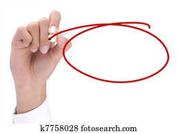 hand drawing a red circle