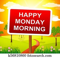 Happy Monday Blessings - Morning Motivation Quote - 3d Illustration Happy Monday Blessings - Morning Motivation Quote - 3d Illustration