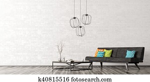 Interior with sofa and coffee table 3d rendering Interior with sofa and coffee table 3d rendering