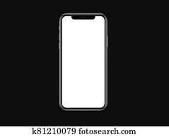 iPhone X blank white screen mockup on black color background mockup iPhone X blank white screen mockup on black color background mockup