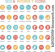 Large set of SEO and internet icons Large set of SEO and internet icons