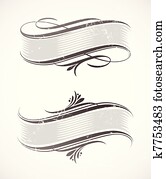 Vintage vector scroll with calligraphic elements Vintage vector scroll with calligraphic elements