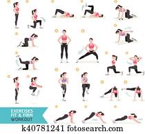 Woman workout fitness, aerobic and Woman workout fitness, aerobic and