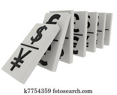 World crisis domino effect, dolar