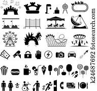 Amusement park icons Amusement park icons