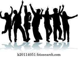 Dancing group people Dancing group people