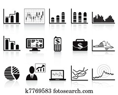 negro, empresa / negocio, gráficos, icono