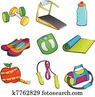 Exercise equipment icons