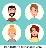 grupo, mami y papá, familia