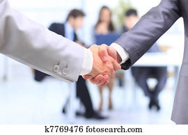 handshake isolated on business background 