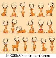 Illustrations isolated emoji character cartoon deer stickers emoticons with different emotions for site Illustrations isolated emoji character cartoon deer stickers emoticons with different emotions for site