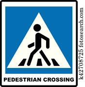 Pedestrian Symbol Vector Illustration isolated on white background