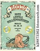 Retro style rodeo poster. Retro style rodeo poster.