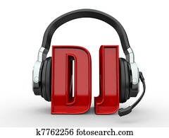 Text DJ and handphones Text DJ and handphones