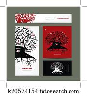 קבע, של, כרטיסי ביקור, עצב, עם, ישן, אילן יחסים