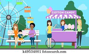 游乐园, illustration.