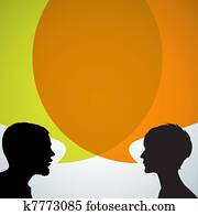 Abstract speakers silhouettes